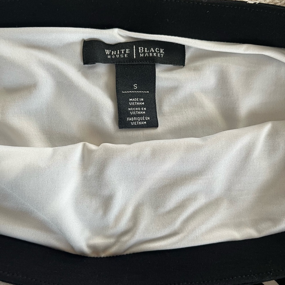 White House Black Market Strapless Black & White Maxi Dress Women’s Size Small - Picture 4 of 10